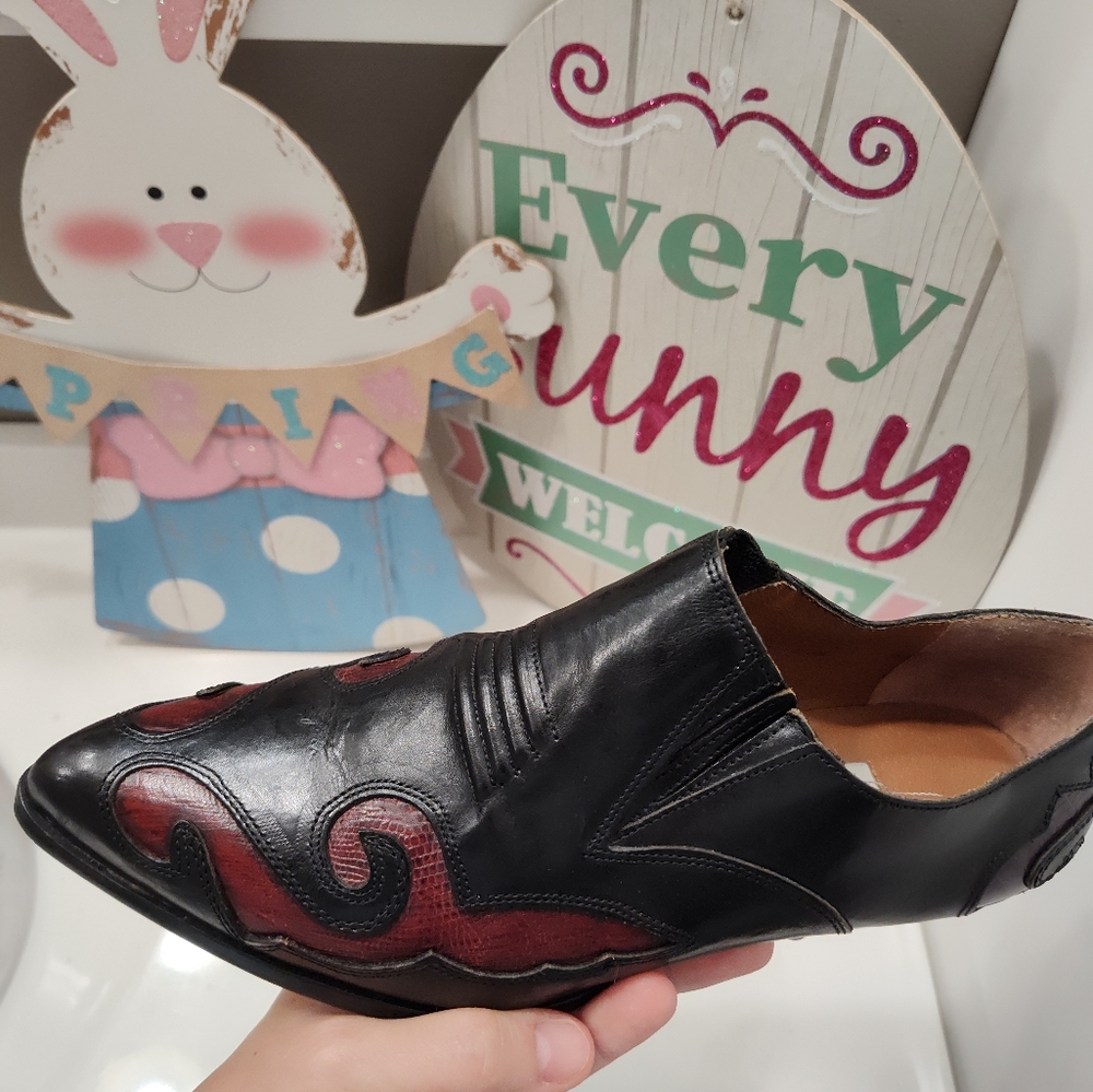 Vintage EUC 80'S NINE WEST Aviva Leather Cowgirl Slip On Ankle Booties, 🖤, 7.5 - Picture 16 of 16
